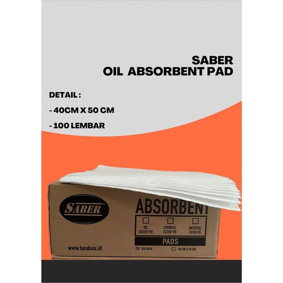 Jual OIL ABSORBENT PAD (100 lembar) SABER - Kab. Bekasi - Hataken Official  Store