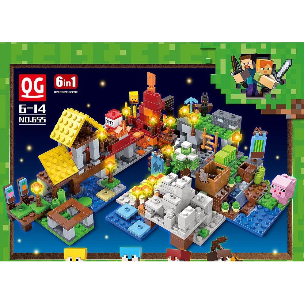 Jual Lego Minecraft MY WORLD QG 655 6 in 1 merek QUAN GUAN