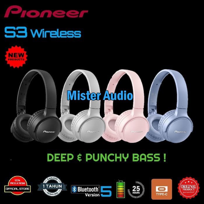 Jual Pioneer S3 wireless / SE-S3BT / SE S3 BT On-Ear Bluetooth