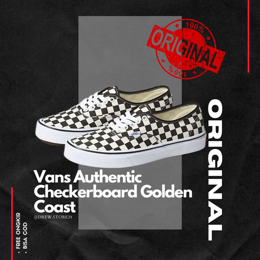 Vans authentic checkerboard golden clearance coast