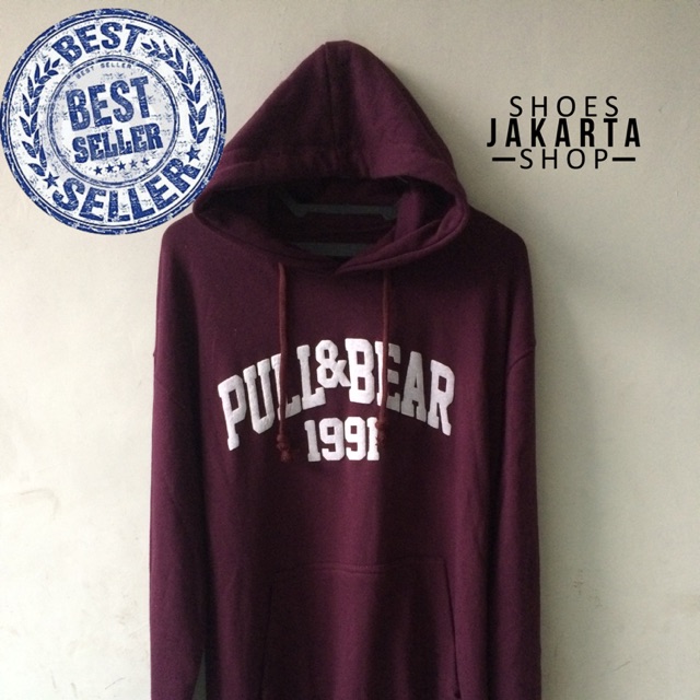 Jual Sweater hoodie pull and bear maroon Shopee Indonesia