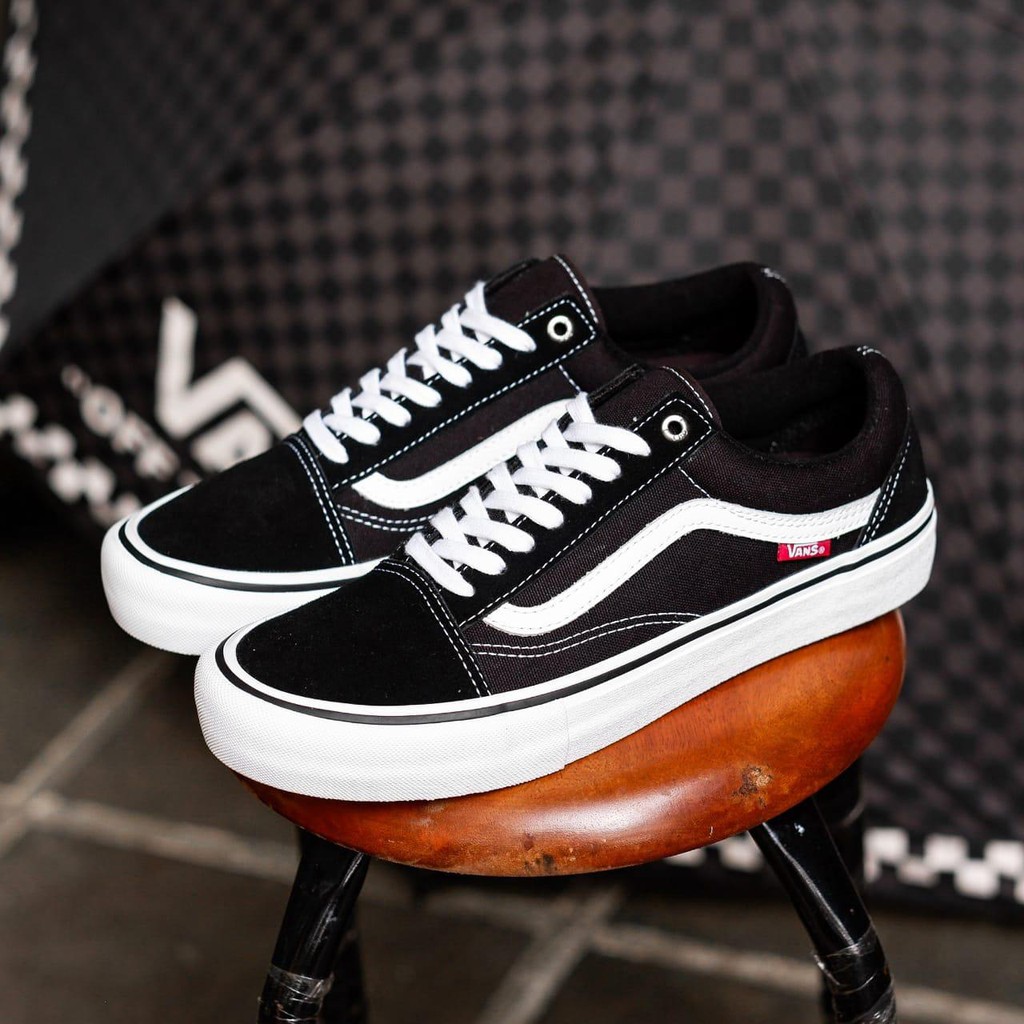 Jual VANS OLD SKOOL PRO BLACK WHITE ORIGINAL Shopee Indonesia