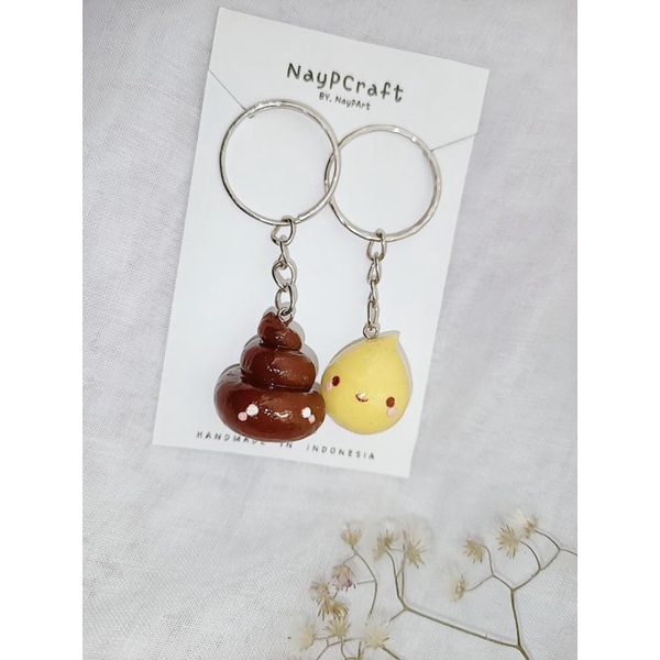 Toilet paper and poop keychain best friend keychain BFF gift best friend  charms kawaii charms poop and toilet paper best friend necklaces