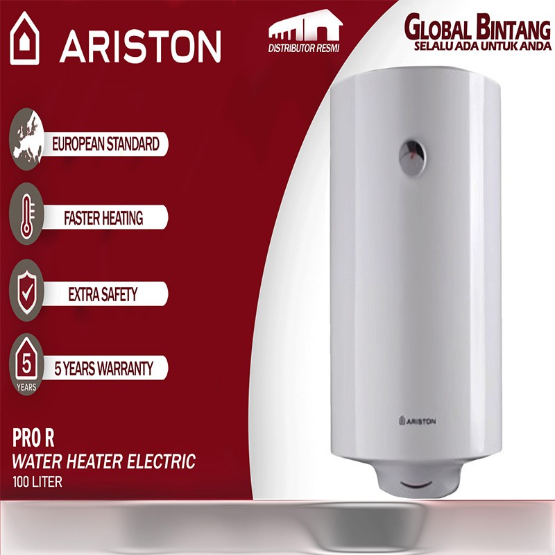 Jual Ariston Pro R 100 Liter 1.5 kW Water Heater Electric Storage/ Pemanas  Air listrik [Fast Heating] | Shopee Indonesia