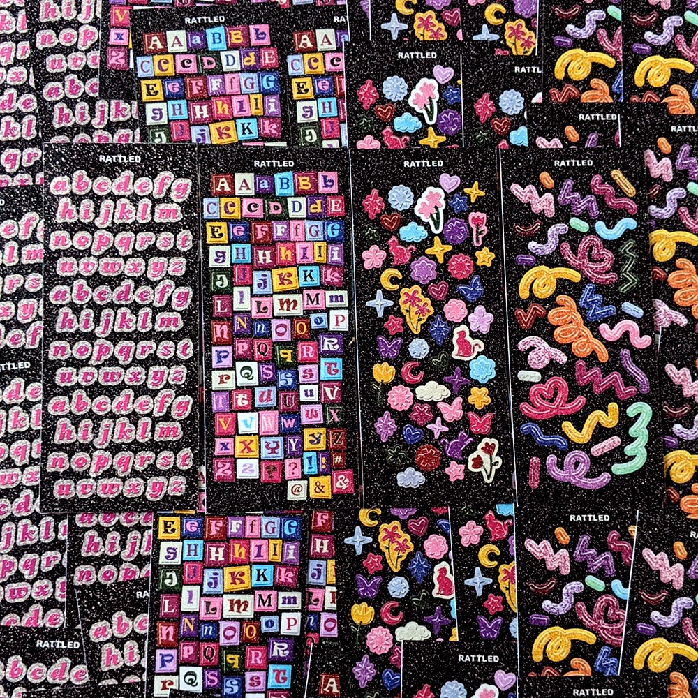 100 Sheets Kpop Stickers Deco Stickers,Kpop Photocard Stickers, Ribbon Butterfly Heart Alphabet Cute Stickers for Photocards Journaling Anniversary