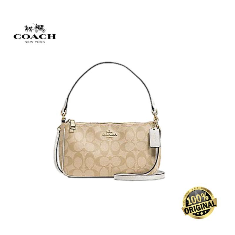 Coach signature outlet top handle pouch