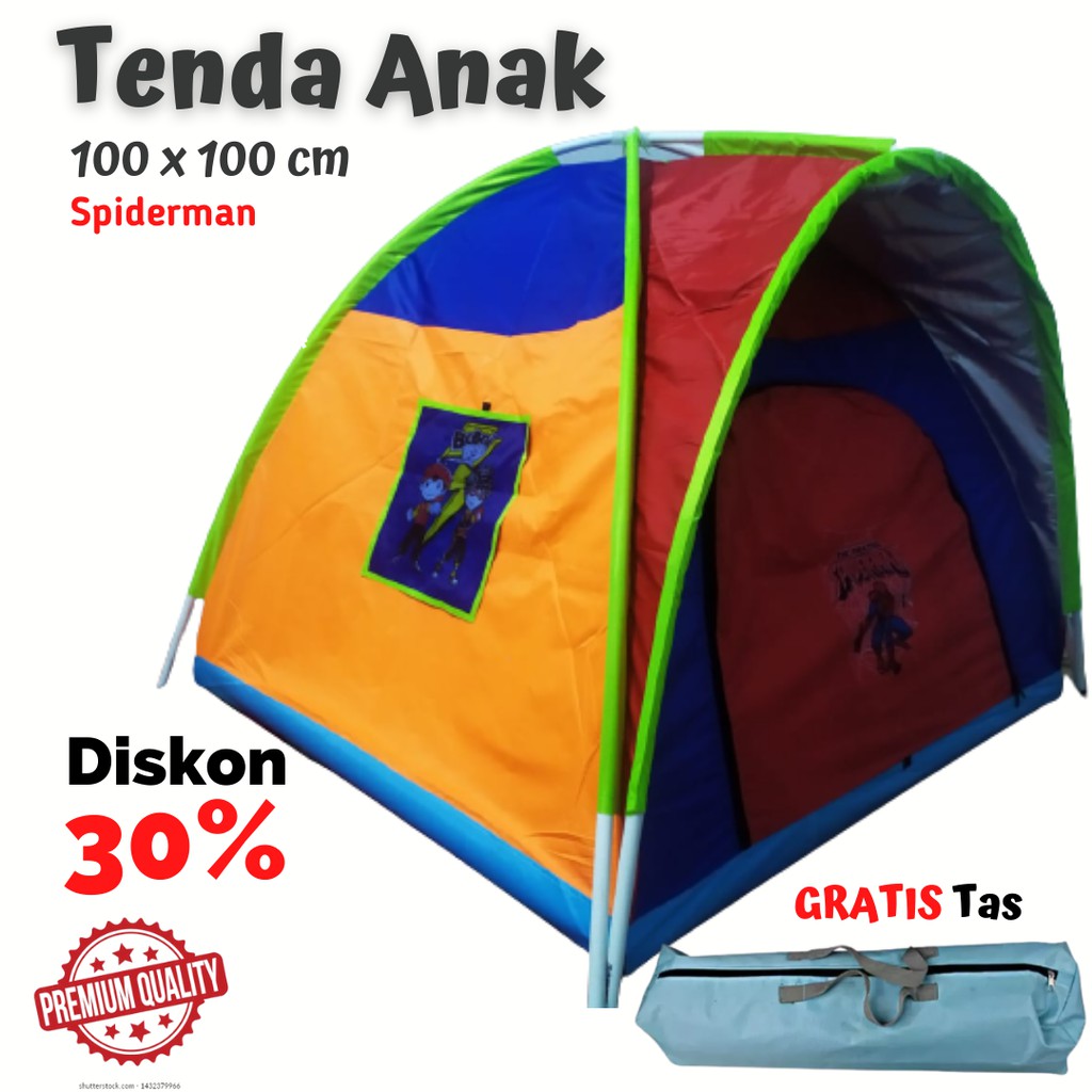 Tenda Anak Murah Karakter Spiderman Tenda Camping Anak Ukuran 100 x 100 cm  Grosir Tenda Anak