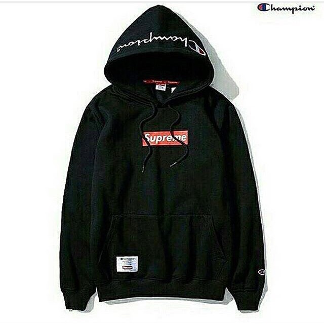 Harga hoodie supreme x champion original on sale