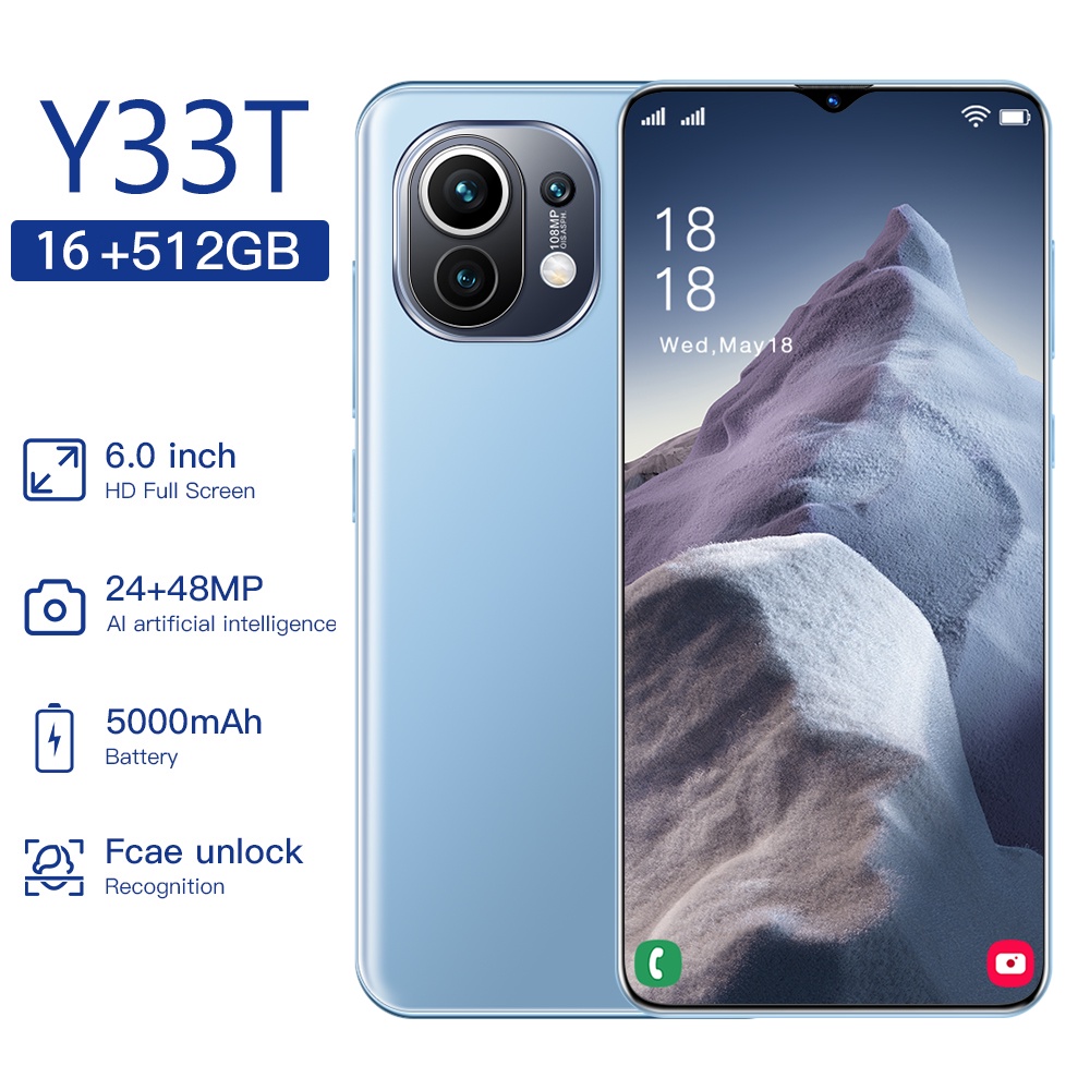 Jual Hp murah Y33T 6.6inch handphone RAM 16 GB ROM 512 GB