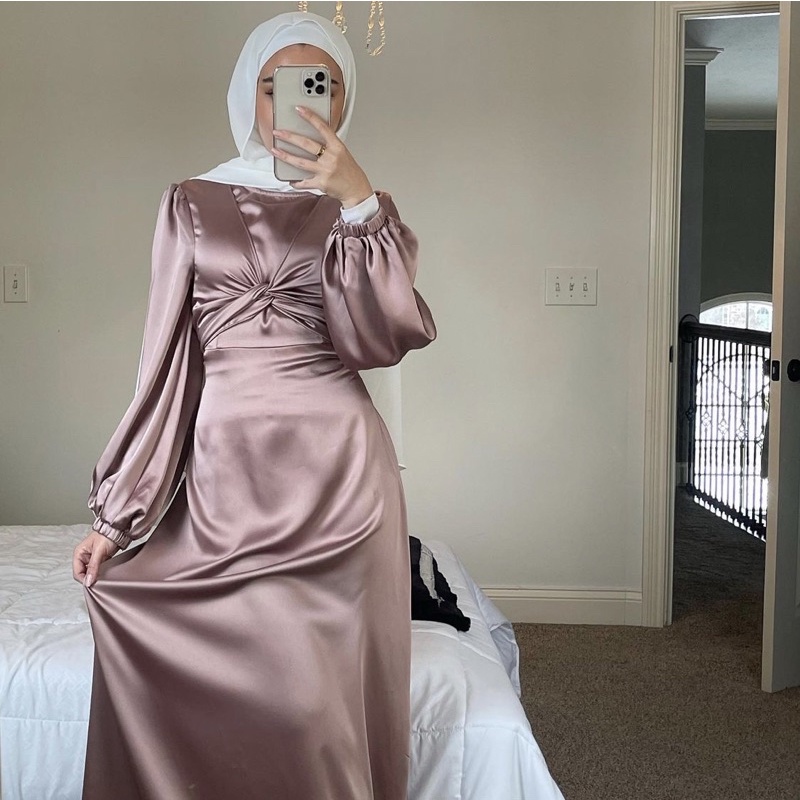 Jual Wrap Dress/ Gamis Pesta/ Dress wisuda/ Dress Hijab/ Dress pesta/ Baju  pesta | Shopee Indonesia