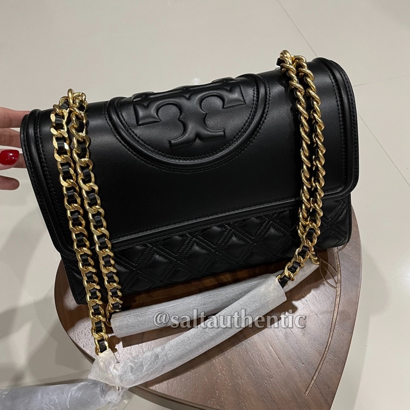 Jual Tory Burch Fleming Medium Black GHW Shopee Indonesia