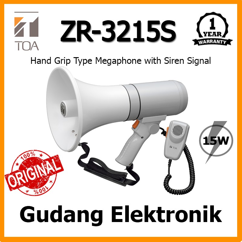 ZR-3215S Hand Grip Type Megaphone with Siren Signal