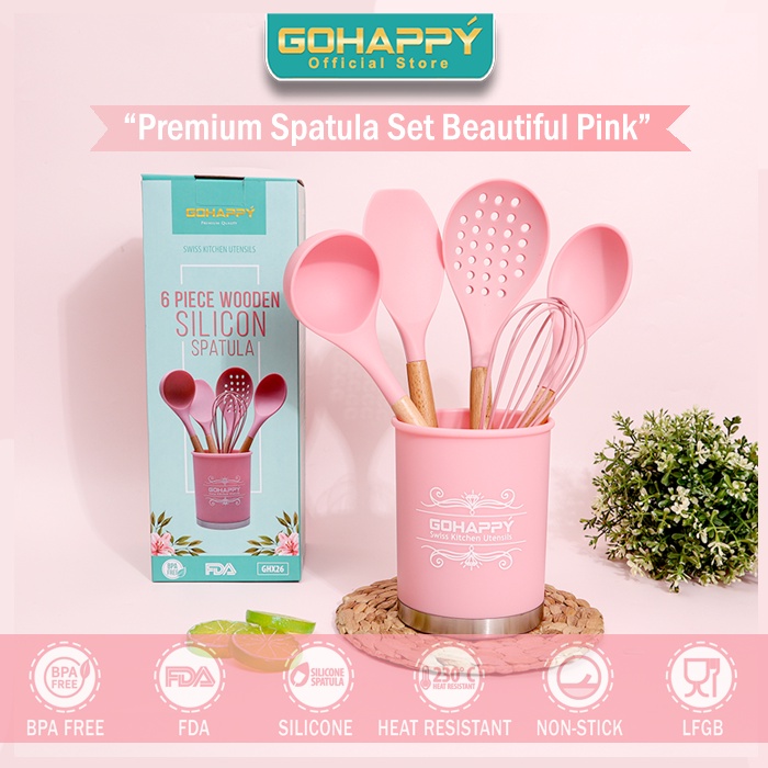 Kitchen Knife Set, SAYTAY Pink Flower 6PC Stainless Steel Sharp