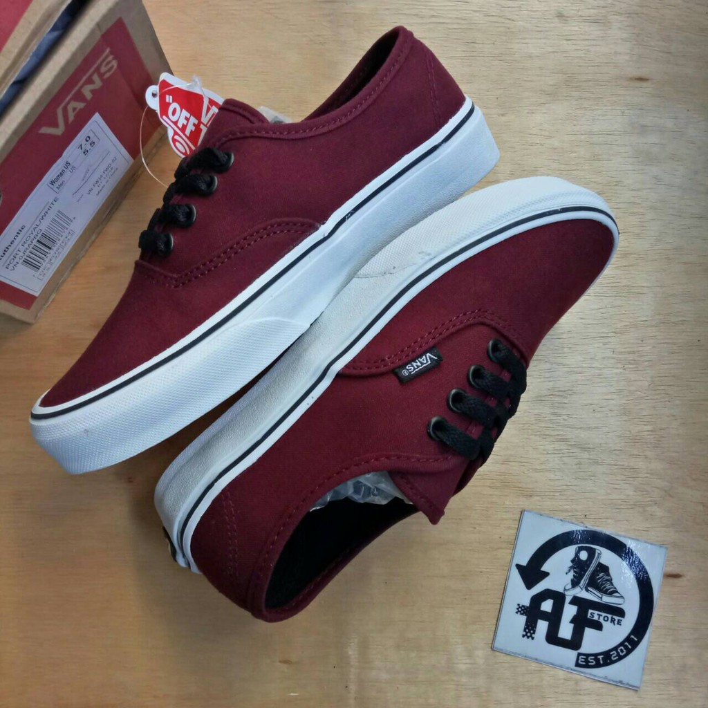 TERLARIS AUTHENTIC VANS MAROON ORIGINAL PREMIUM BNIB 100 VANS AUTHENTIC PORT ROYAL BISA COD