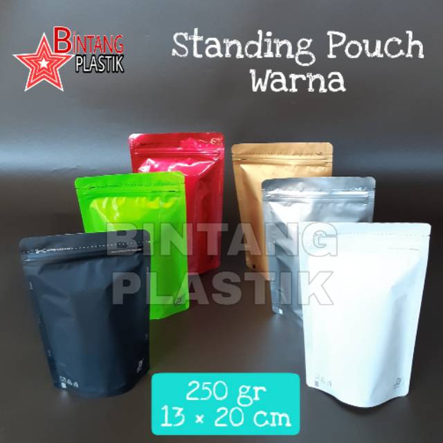 Ukuran standing best sale pouch 250 gr