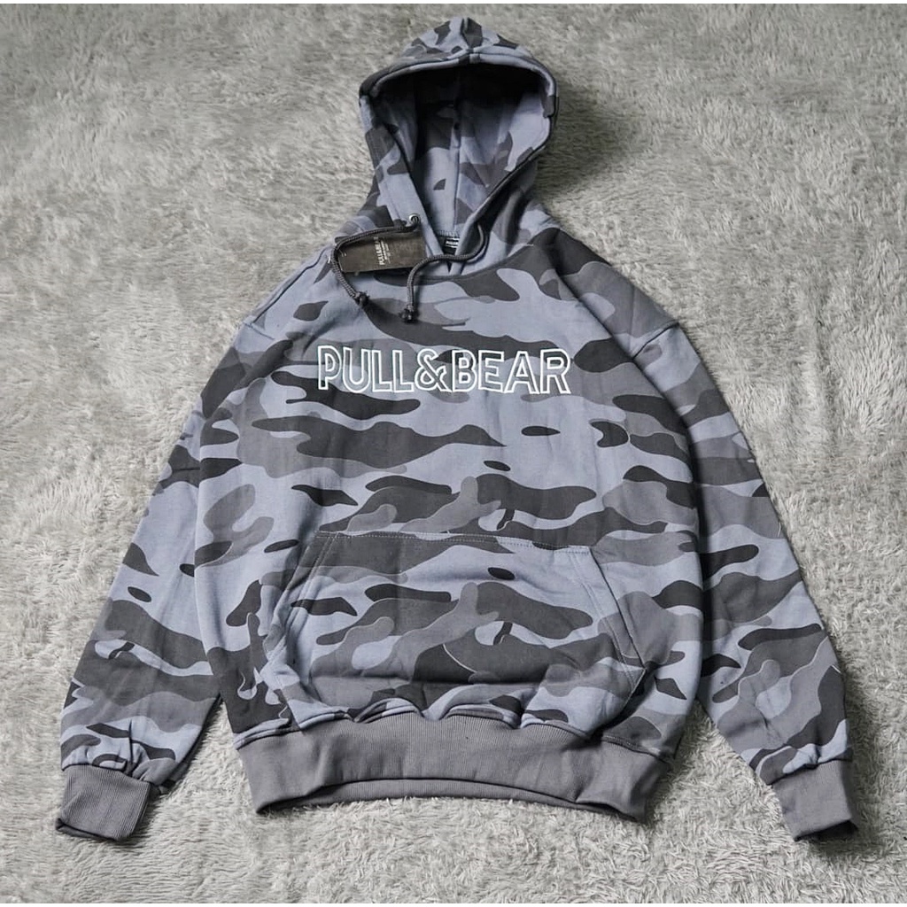 Jual Sweater Hoodie Pull Bear Camo Bordir Premium Fulltag