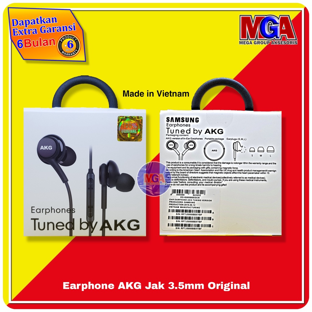 Headset Samsung Galaxy S9 S9 Plus AKG Earphone Original 100