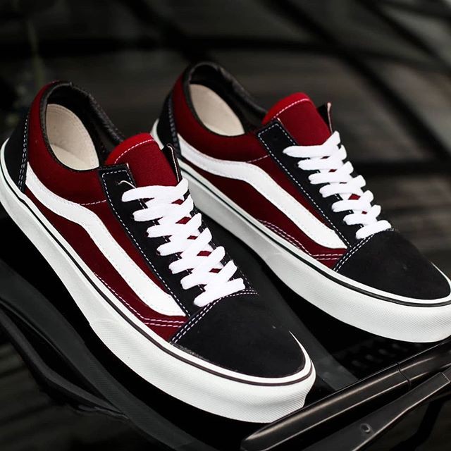 Sepatu vans 2025 old skool maroon