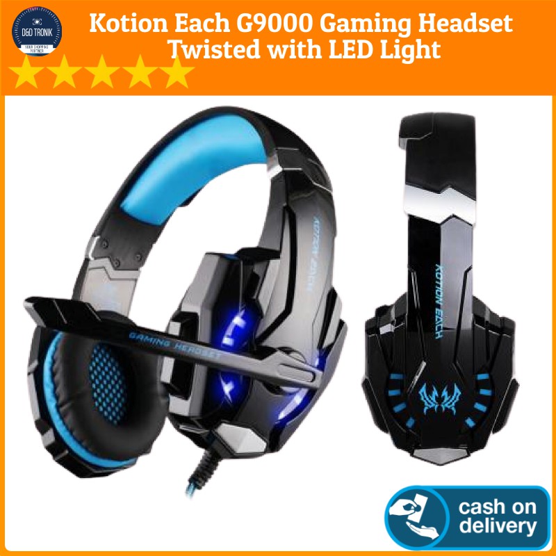 Jual Headset Headphone Gaming Gamer Kotion Each G9000 LED Light