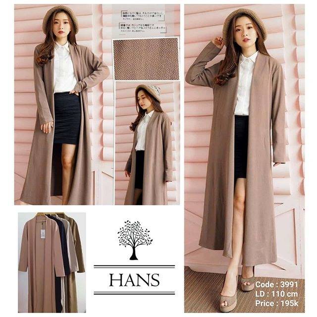 Jual 3991 Zee Long Cardigan Lengan Panjang Kardigan Outer