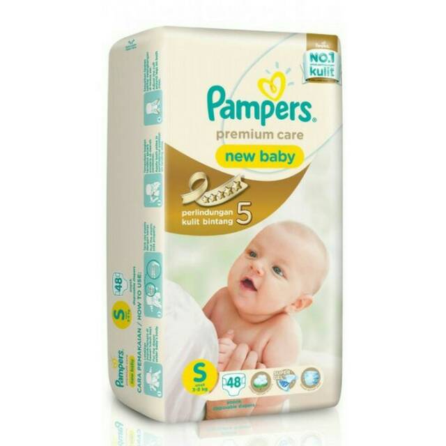Jual PEMPERS POPOK PREMIUM CARE NEW BABY TAPE S 48 Shopee Indonesia