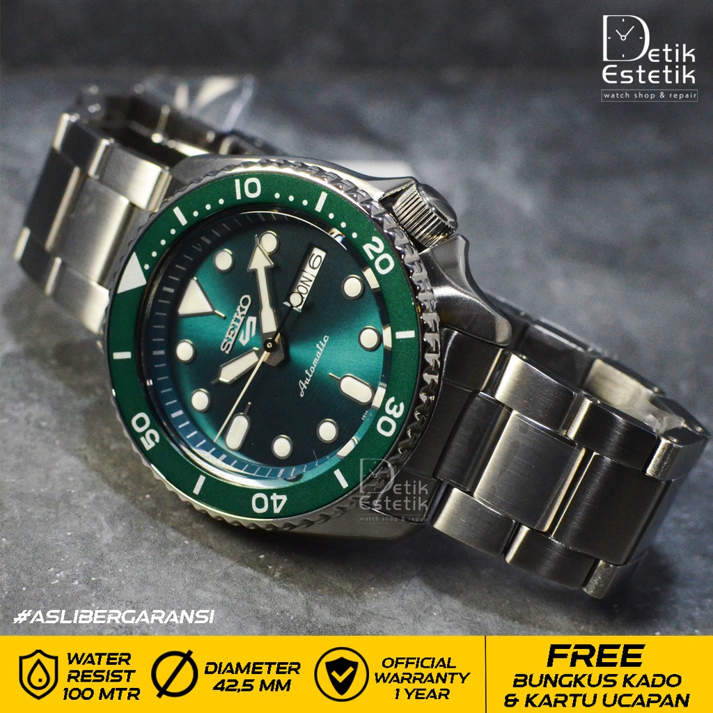 Jam SEIKO 5 SRPD61K1 AUTOMATIC GREEN HULK DIAL ORIGINAL