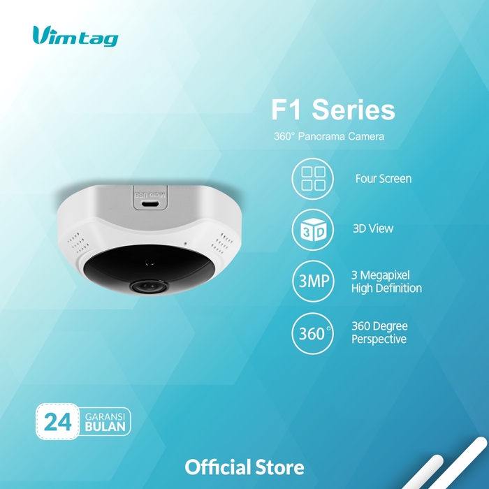 Jual RESMI Vimtag F1 Series CCTV Wifi IP Cam 3MP Panoramic View