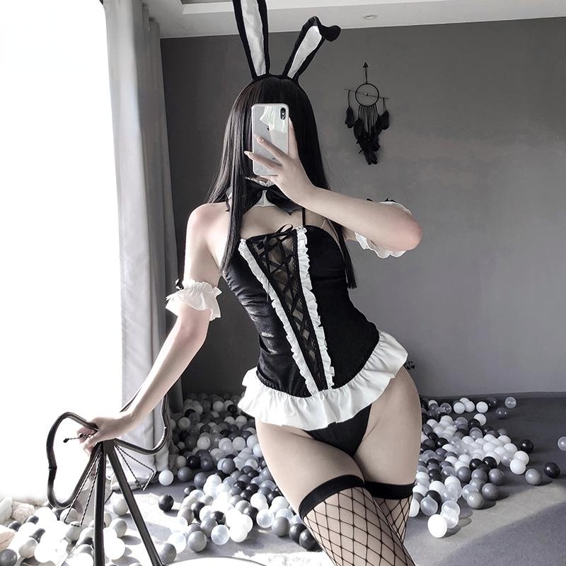 Anime Sexy Outfit Porn - Jual Sexy Cosplay Costumes Black Velvet Bunny Girl Japanese Anime Rabbit  Uniform Porno Party Outfit For W | Shopee Indonesia