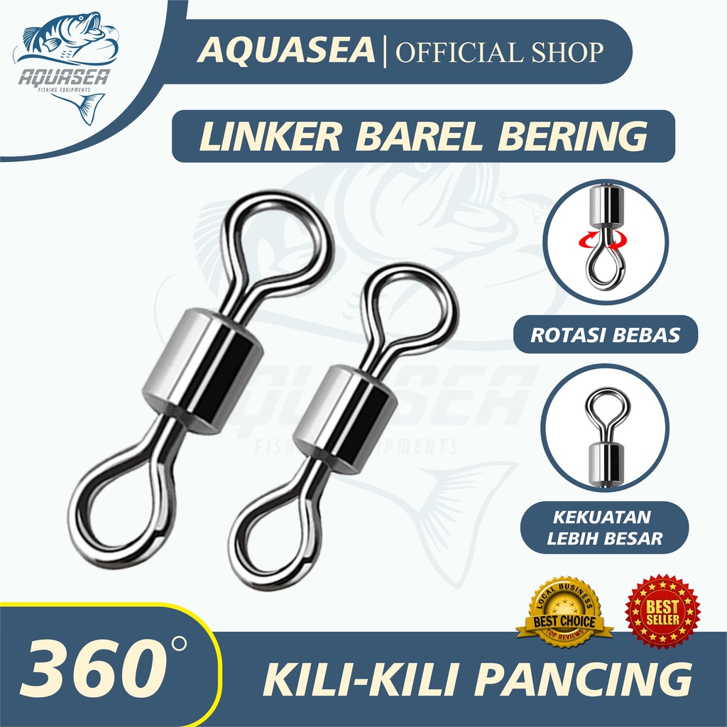 Jual AQUASEA Konektor Kili-kili Pancing Fishing Linker Barel Bearing  Pancing Dengan Ring Solid Konektor Solid Fishing Gear MSZH