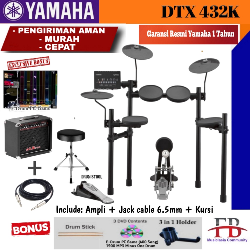 Drum elektrik deals yamaha dtx 432