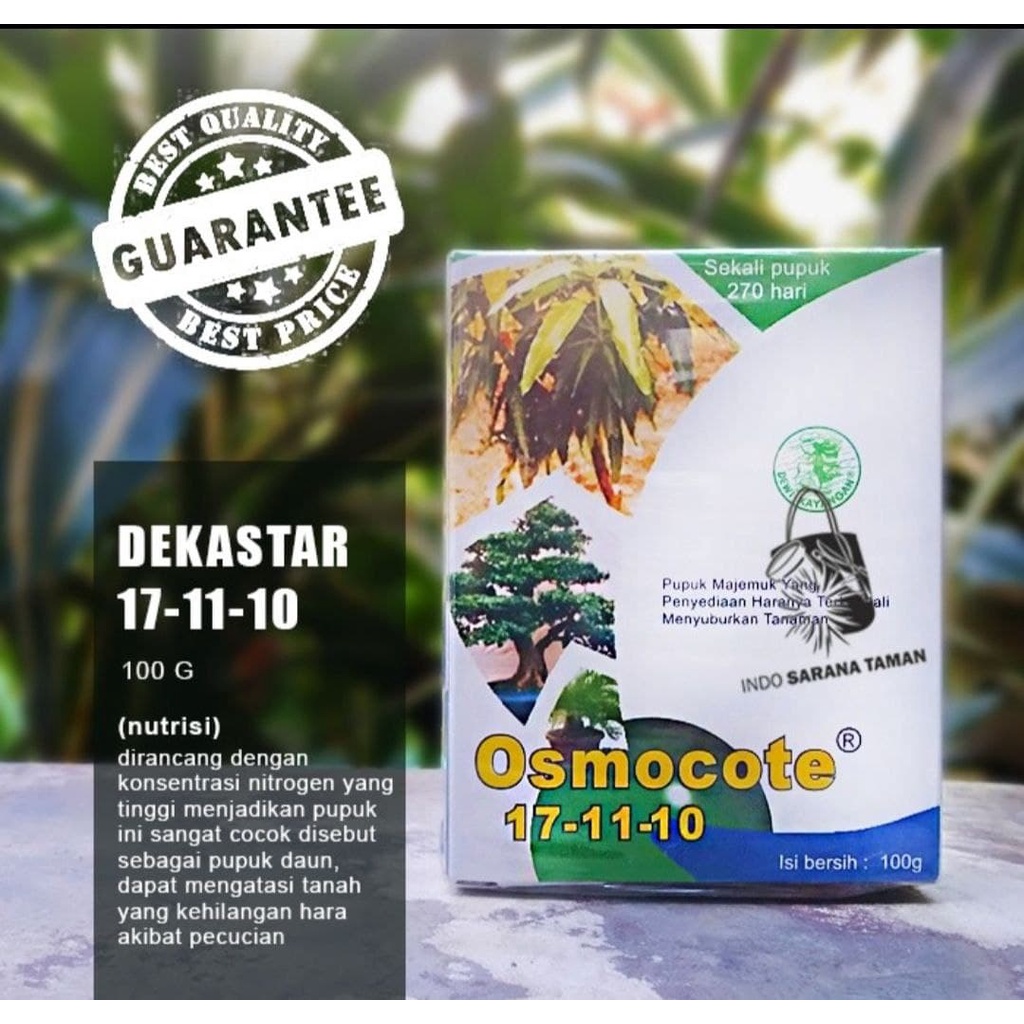 Jual OSMOCOTE (DEKASTAR) 171110 17 11 10 D Daun Pupuk NPK Slow Release Asli  Kemasan Pabrik 500 Gram