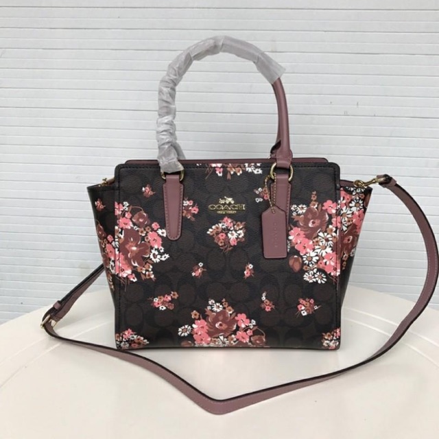 Coach leah satchel on sale size