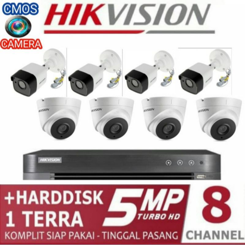 Paket cctv best sale hikvision 8 channel