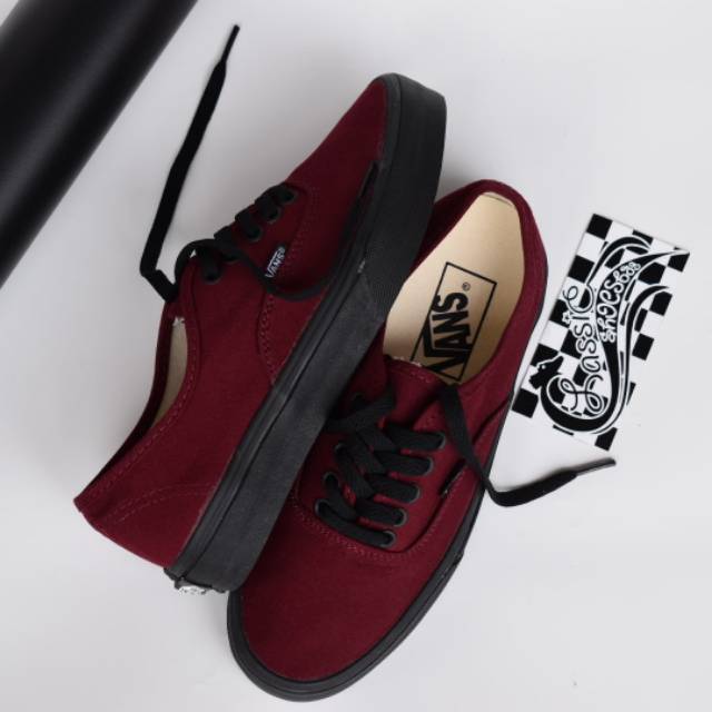 Sepatu Vans Authentic Portroyal Maroon black 100 Vans Premium