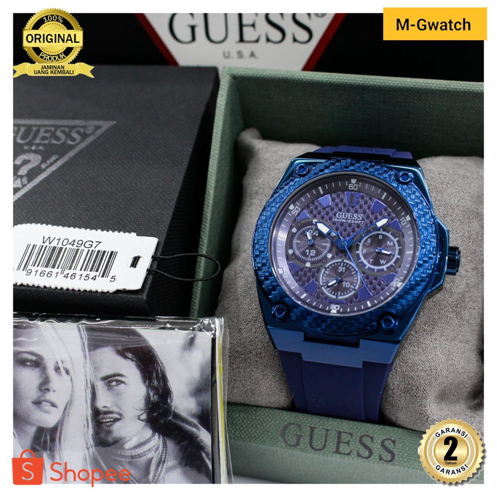 Jual Guess W1049G7 JAM TANGAN PRIA BLUE STRAP Shopee Indonesia