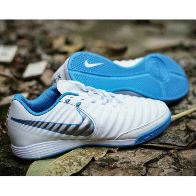 Jual Sepatu Futsal Nike Tiempo X Finalle White Blue IC Shopee