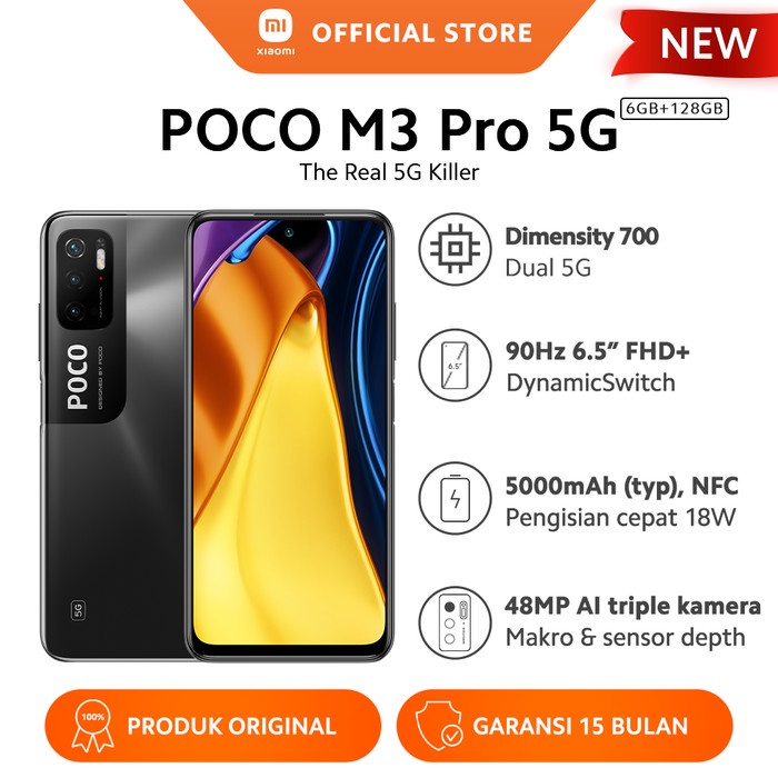 Jual Xiaomi Mi POCO M3 Pro 5G 6/128GB NFC Triple Kamera Layar ...