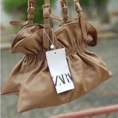 Tas Selempang Zara Serut Zara Bucket Bag With Gathering Tas Serut Wanita