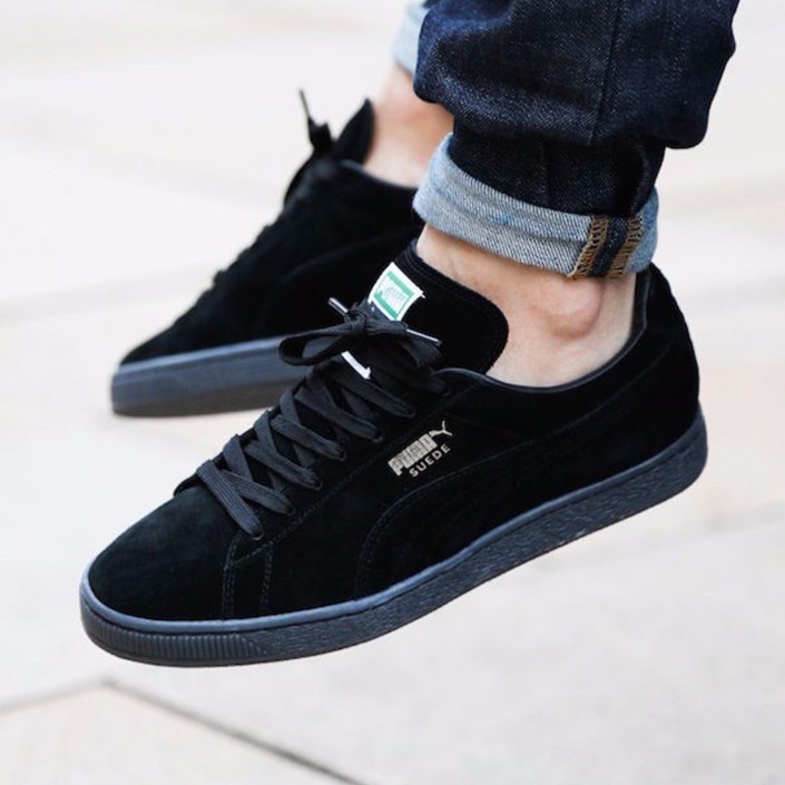 All black cheap puma suede classic