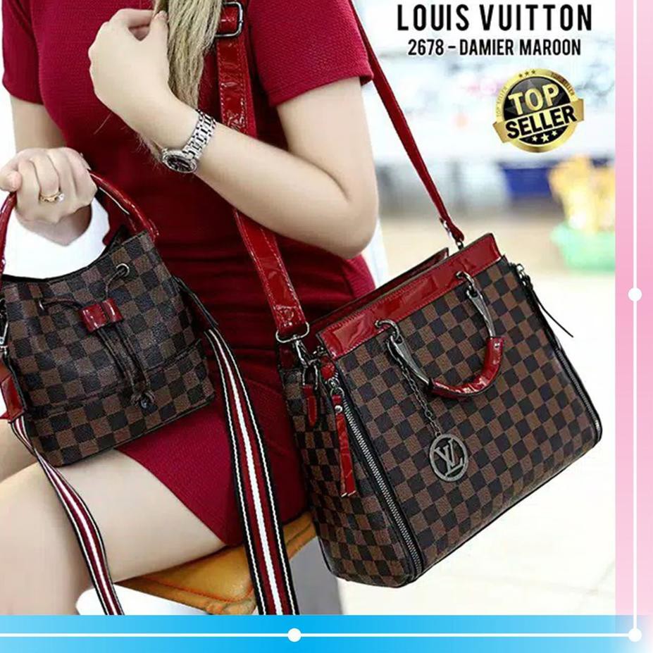 Jual tas wanita LV Lo Uis Louiss Vuitton handbag selempang mewah branded  import elegan tas kerja set mini bag party clutch batam limited di lapak  Dirahstore