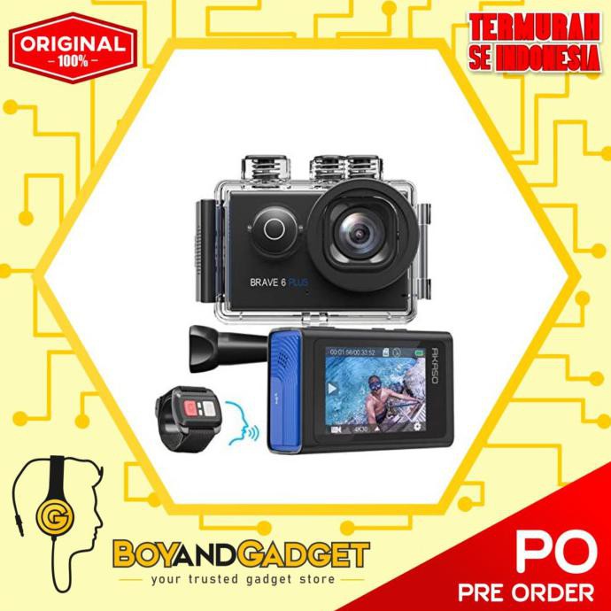 Jual AKASO BRAVE 6 PLUS NATIVE 4K30FPS 20MP WIFI ACTION CAMERA