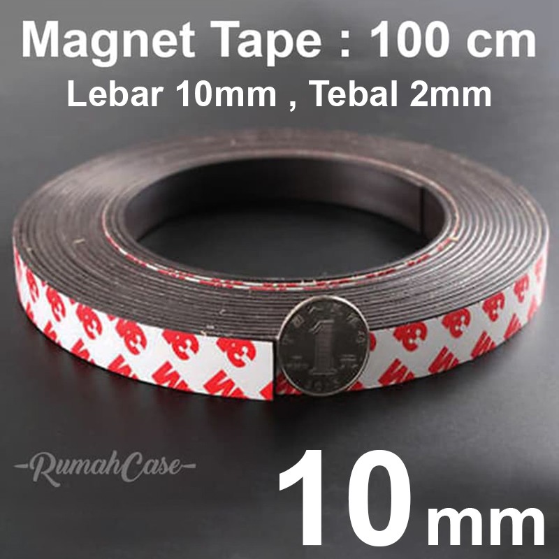 Jual Magnet Strip 3M 1cm x 100cm Stiker Dobel Tape Tempelan Kulkas Magnetic  - 3M Merah - Jakarta Timur - Omal