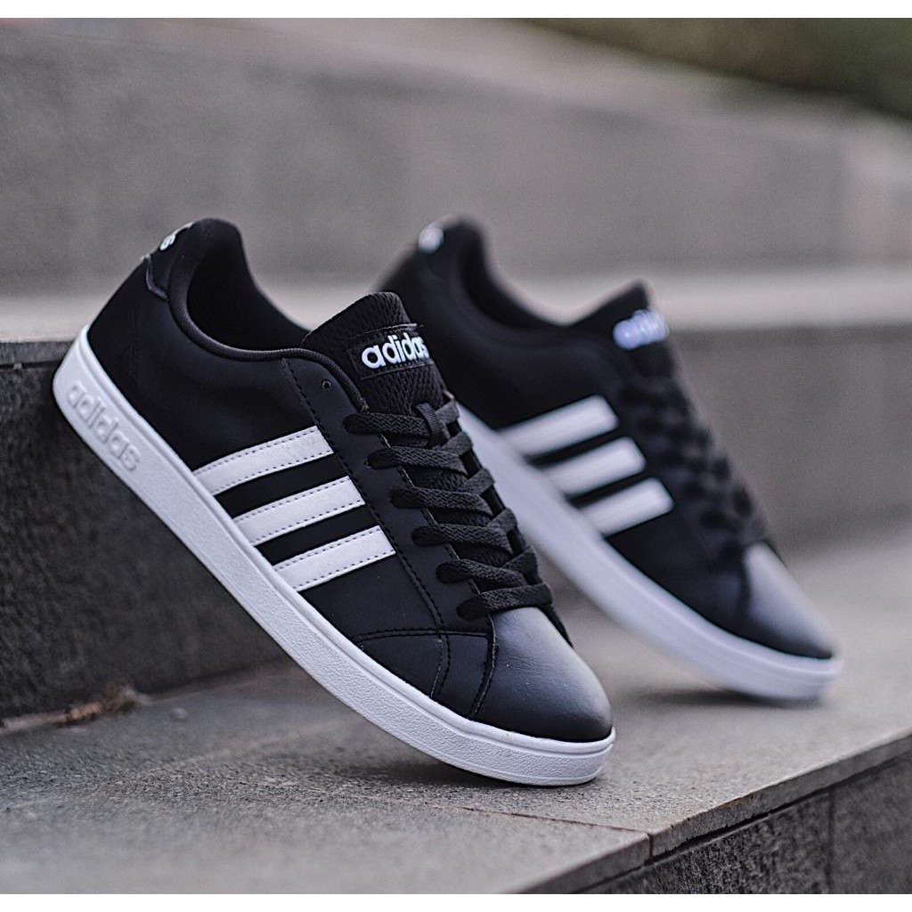 Adidas neo shop black leather