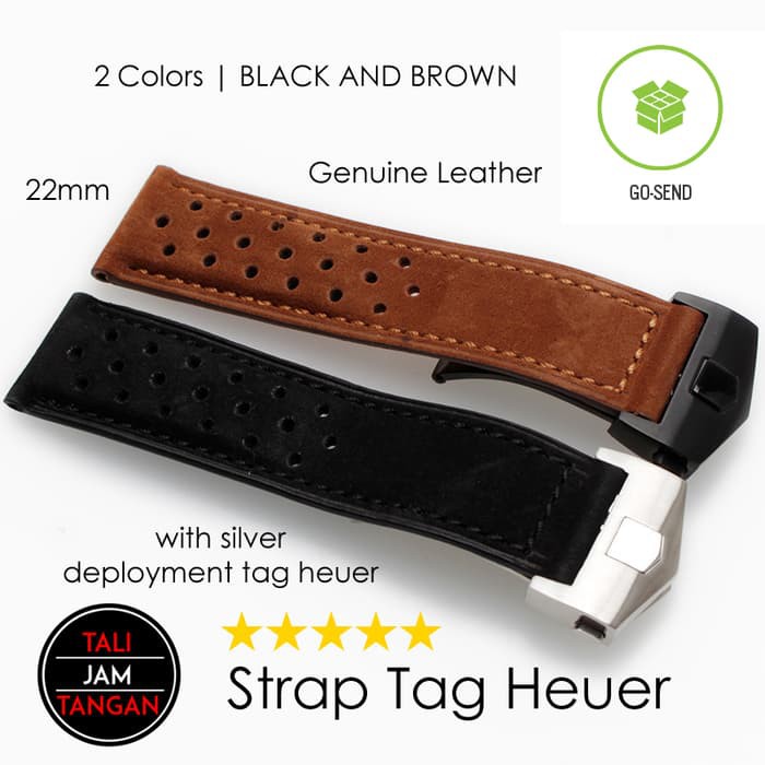 Strap Tag Heuer Monaco Carerra Tali Jam Tangan Kulit