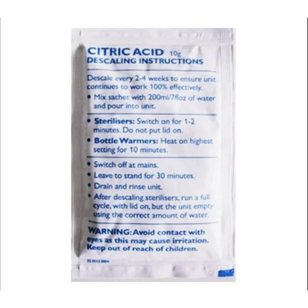 Citric store acid steriliser