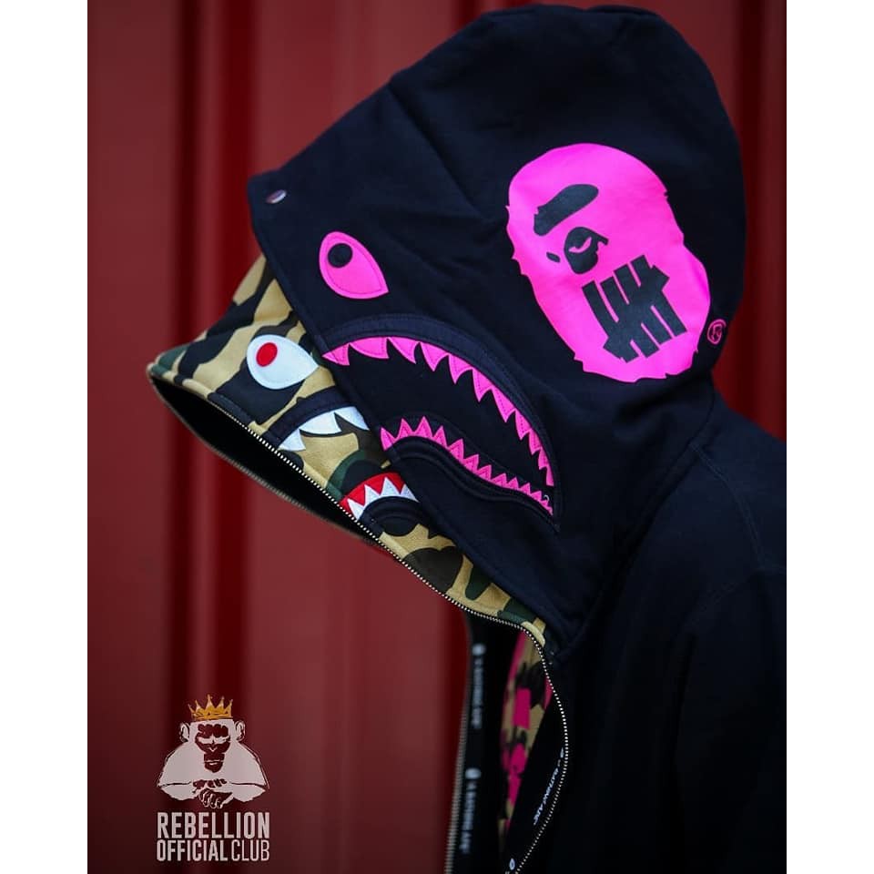 Bape undefeated double shark hoodie sale