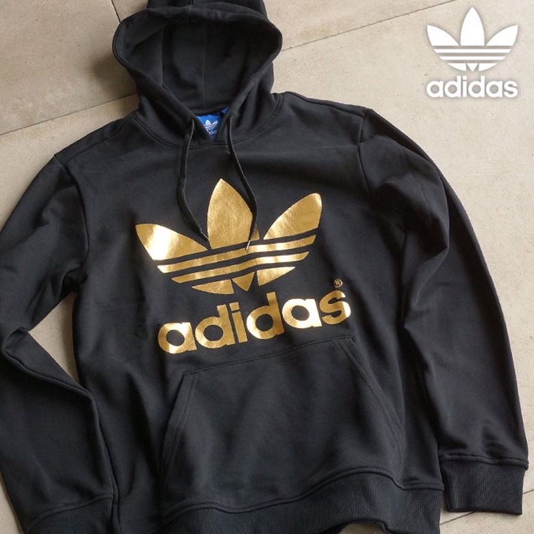 Adidas gold logo online hoodie