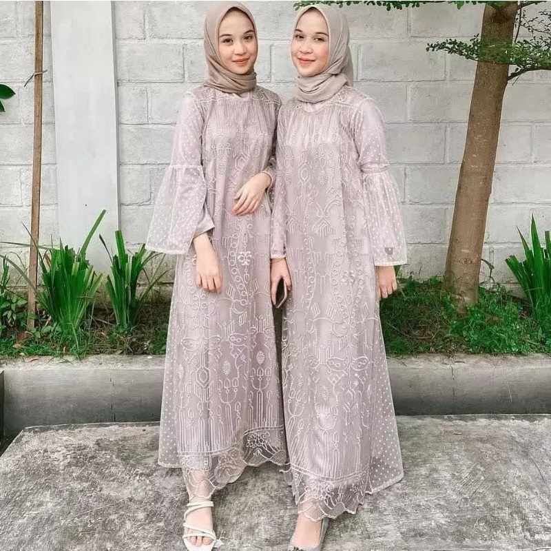 Jual gamis brokat, gaun brokat, gaun wisuda, gaun kondangan, dress brokat,  dress pesta, gamis mewah | Shopee Indonesia