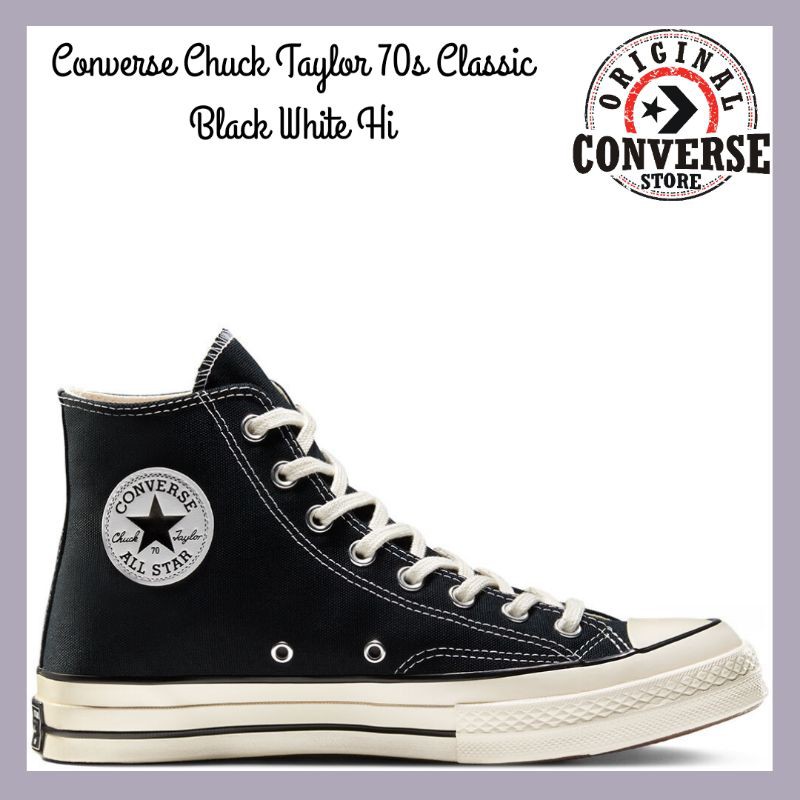 ORIGINAL CONVERSE CHUCK TAYLOR 70S BLACK WHITE EGRET Hi 162050C UNISEX