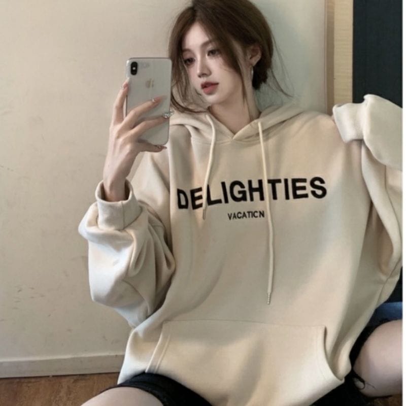 Hoodie wanita sales korea style